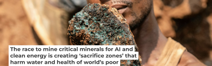An artisanal miner holds a cobalt stone at a mine near Kolwezi, Congo, in 2022. About 20,000 people work there among toxic materials. Junior Kannah/AFP via Getty Images